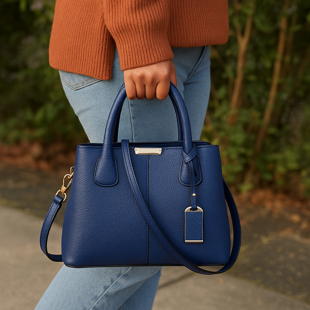 Selene - Elegant Structured Tote Handbag With Detachable Shoulder Strap