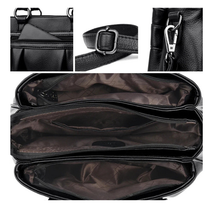 Clara - Elegant Pleated Tote Handbag With Shoulder Strap