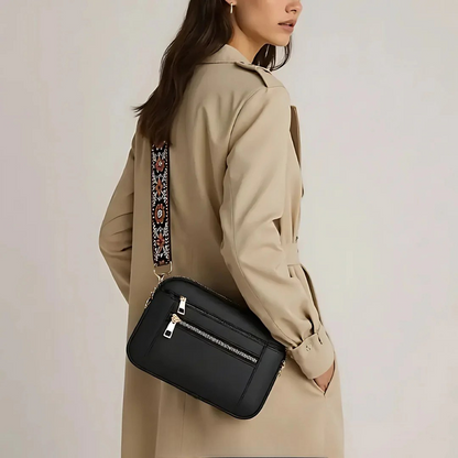 Nora - Chic Crossbody Shoulder Bag With Floral Strap