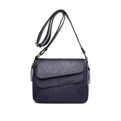 Marina - Vintage Crossbody Shoulder Bag With Layered Flap Design