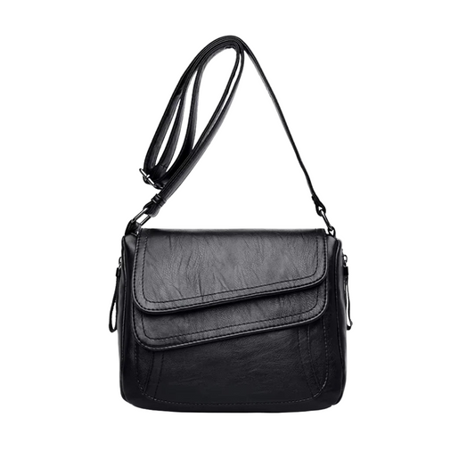 Marina - Vintage Crossbody Shoulder Bag With Layered Flap Design