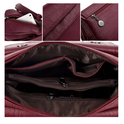 Marina - Vintage Crossbody Shoulder Bag With Layered Flap Design