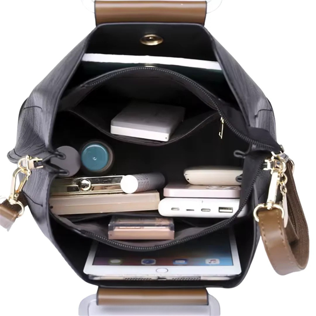 Rosa - Chic Dual Handle Handbag With Crossbody Strap