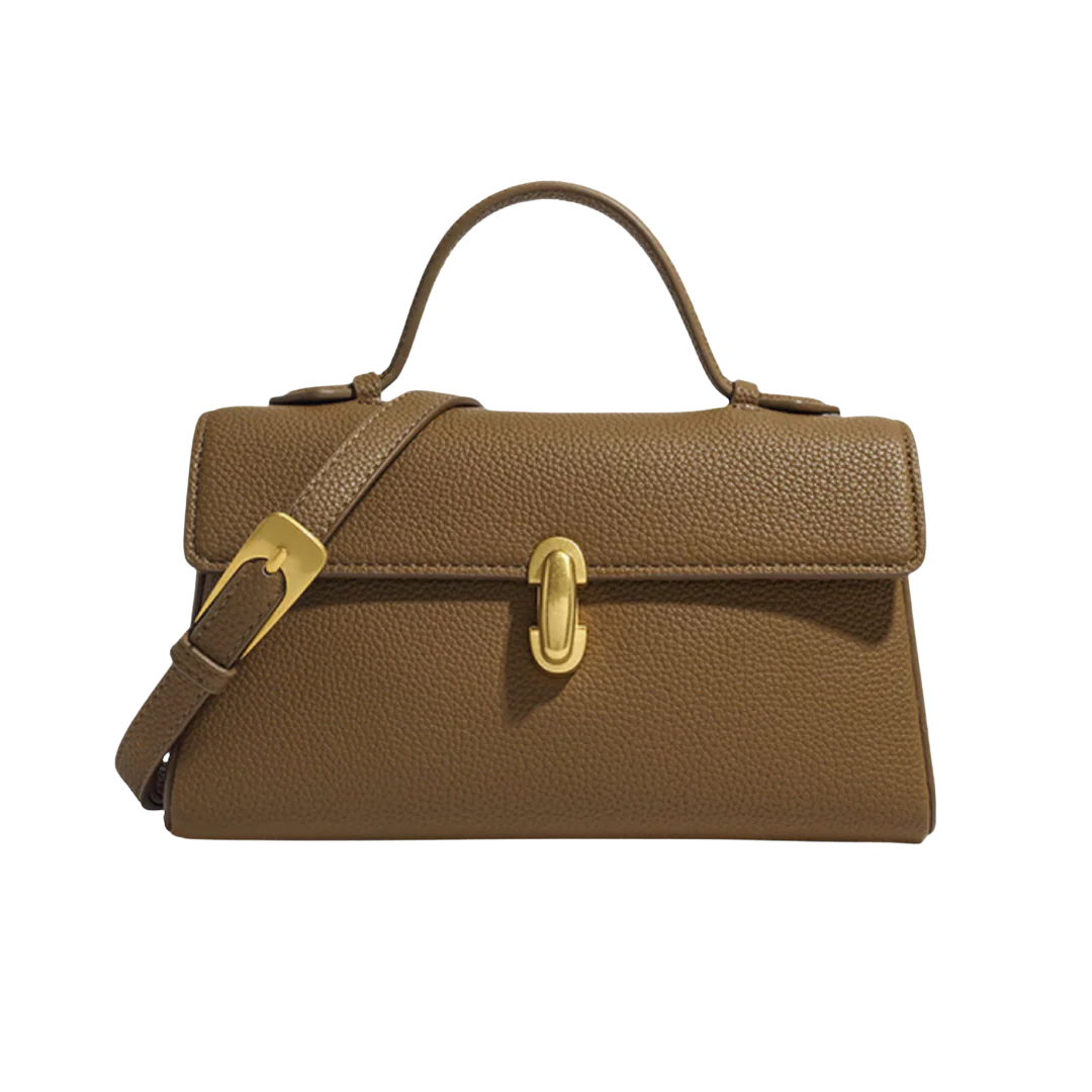 Vera - Elegant Top-Handle Shoulder Bag With Gold Accent Clasp