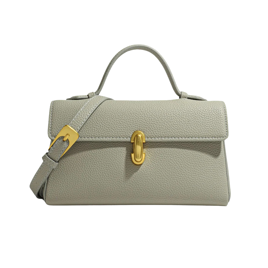 Vera - Elegant Top-Handle Shoulder Bag With Gold Accent Clasp
