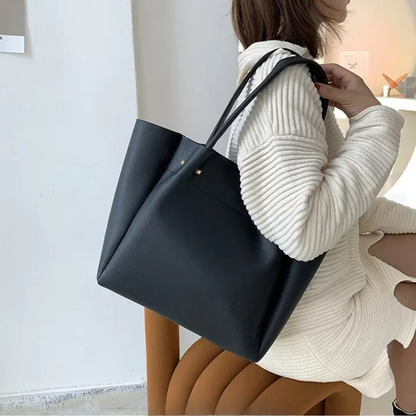 Elina - Minimalist Large Tote Handbag With Open Top